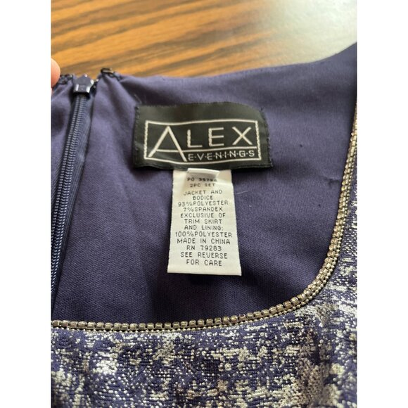 Alex Evenings purple silver maxi gown with jacket size 12 - Picture 8 of 9